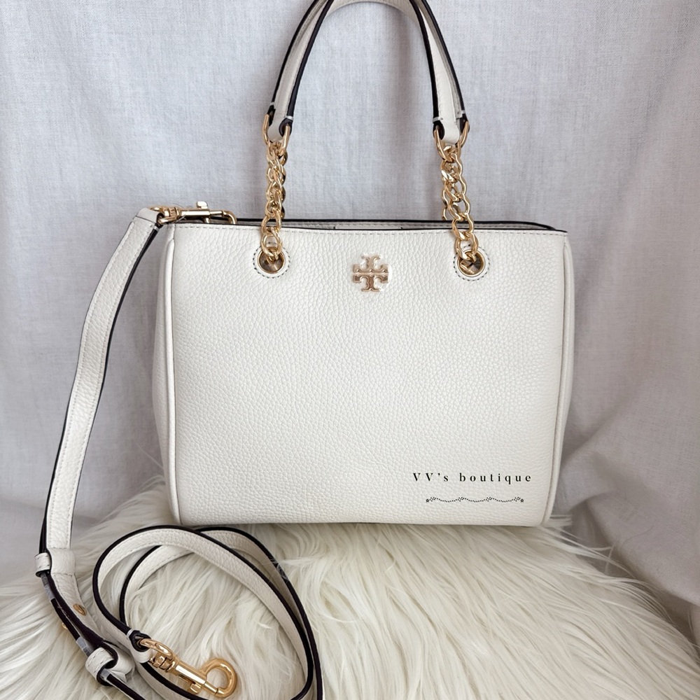 NWT Tory Burch Carter Small Tote Top Handle Crossbody Bag New Ivory White 67316